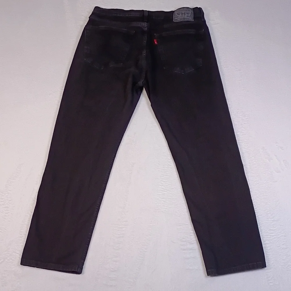 Levis 505 Regular Fit Mens Black Jeans Straight Leg Denim W36 L30‎